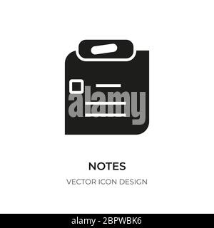 Glyph sticky note icon. Pictogram silhouette simple sign checklist. Graphic digital tool reminder, schedule task. Template logo for design sheet memo notepad, web app, ui. Isolated vector illustration Stock Vector