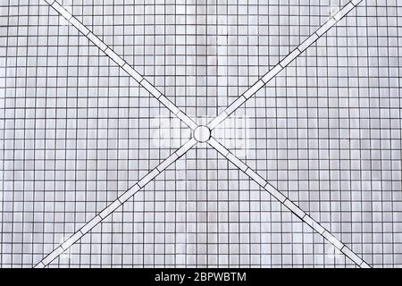 White tile wall background and texture Stock Photo
