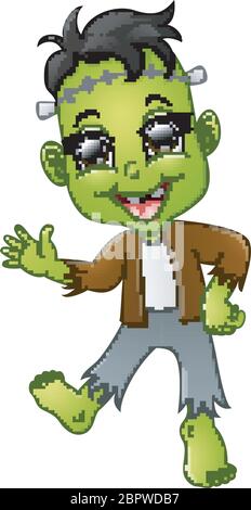 Halloween Frankenstein cartoon Stock Vector