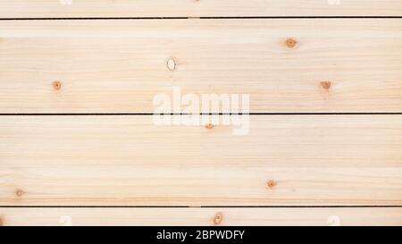 panoramic wooden background - unpainted wood board from horizontal pine planks Stock Photo