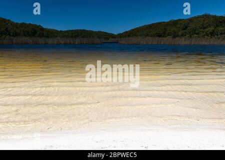 Lake Garawongera is one of Fraser Island's inland freshwater lakes. Stock Photo