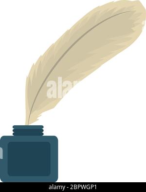 pen with ink on white background vector illustration design Stock Vector