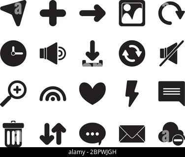 silhouette style icon set design, Social media web multimedia and communication theme Vector illustration Stock Vector