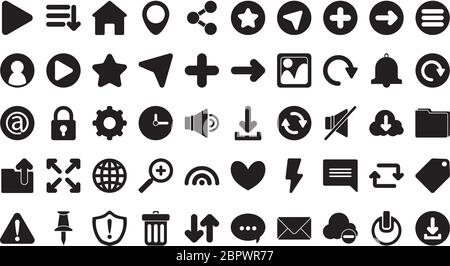 silhouette style icon set design, Social media web multimedia and communication theme Vector illustration Stock Vector