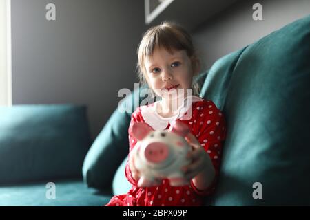 Charming toddler on couch Stock Photo