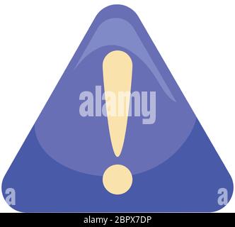 Exclamation mark inside triangle flat style icon design, Alarm caution warning and problem theme Vector illustration Stock Vector