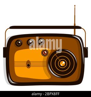 Radio model retro. Flat vector illustration. Isolated on white. Stock Vector