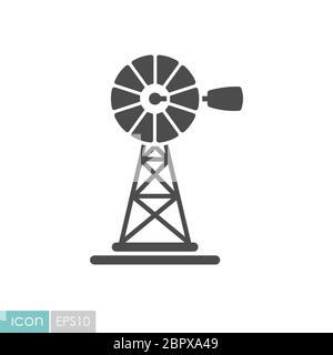 Wind pump flat icon. Agriculture sign. Graph symbol for your web site design, logo, app, UI. Vector illustration, EPS10. Stock Photo