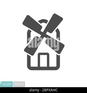 Windmill flat icon. Agriculture sign. Graph symbol for your web site design, logo, app, UI. Vector illustration, EPS10. Stock Photo