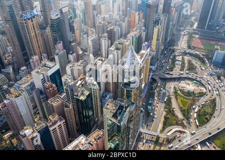 Causeway Bay, Hong Kong 22 February 2019: Hong Kong city from top Stock Photo