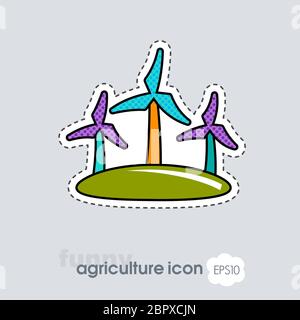 Windmill flat icon. Agriculture sign. Graph symbol for your web site design, logo, app, UI. Vector illustration, EPS10. Stock Photo