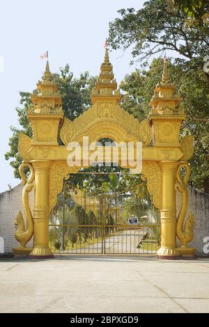 The Pagoda Gate, Main Entrance Of Golden Pagoda, Namsai, Arunachal Pradesh, India Stock Photo