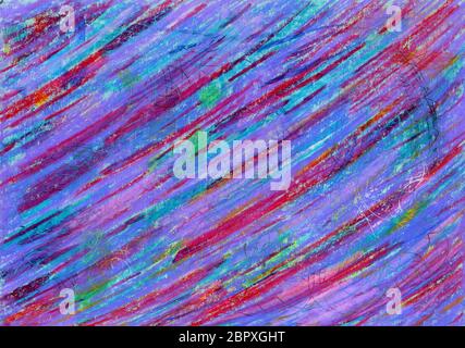 Abstract background with multicolored stripes. Background with color stripes in grunge style with scratches. Diagonal lines of red, pink, violet, gree Stock Photo
