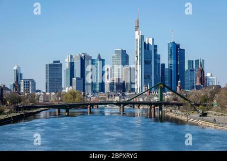 Frankfurt am Main, Hesse, Germany - Skyline of the Frankfurt city centre. Frankfurt am Main, Hessen, Deutschland - Skyline der Frankfurter Innenstadt. Stock Photo