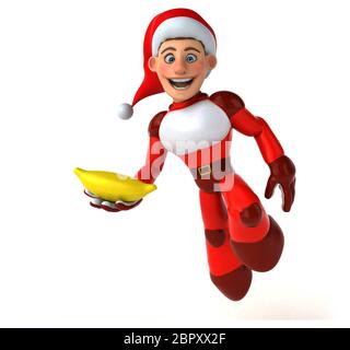 Fun Super Santa Claus - 3D Illustration Stock Photo