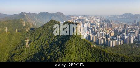 Lion rock mountain, panoramic shot Stock Photo