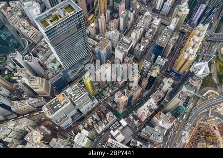 Causeway Bay, Hong Kong 22 February 2019: Top down view of Hong Kong city Stock Photo