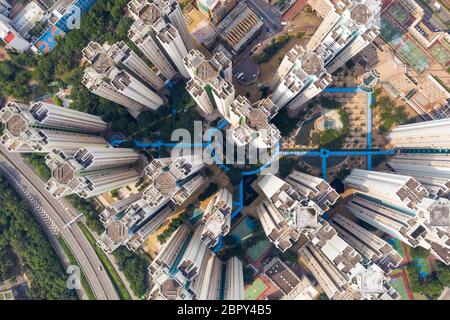 Public housing in Hong Kong city Stock Photo