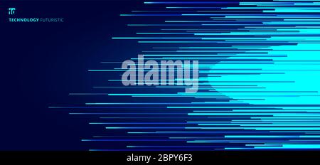 Abstract glowing blue horizontal lines pattern on dark background. Technology concept. Vector illustration Stock Vector