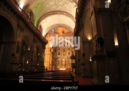 Interior of the Cathedral of Cusco Stock Photo