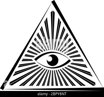 eye of providence illuminati  occultism freemasonry triangle seeing all illustration Stock Photo