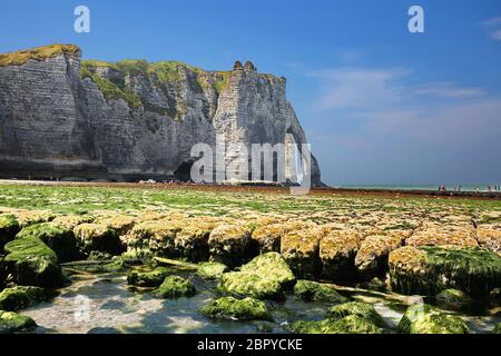 Etretat on the coast of France with wonderful landscapes Stock Photo