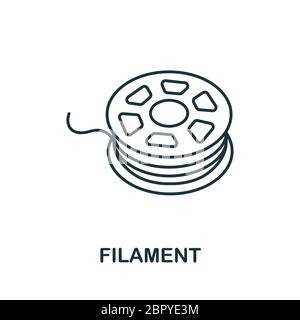 Filament icon from 3d printing collection. Simple line Filament icon for templates, web design and infographics Stock Vector