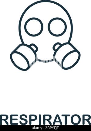 Respirator icon from work safety collection. Simple line element Respirator symbol for templates, web design and infographics Stock Vector