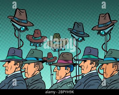 surveillance spy total video surveillance secret information privacy concept Stock Vector