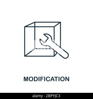 Modification icon from 3d printing collection. Simple line Modification icon for templates, web design and infographics Stock Vector