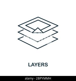 Layers icon from 3d printing collection. Simple line Layers icon for templates, web design and infographics Stock Vector