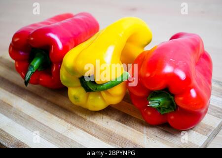 yellow and red peppers Stock Photo