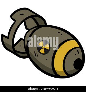 bomb nuke nuclear war danger atom explosive illustration Stock Photo