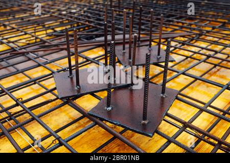 Iron materials for concrete reinforcement Stock Photo