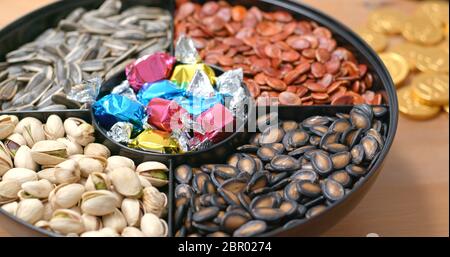 Lunar new year snack box Stock Photo