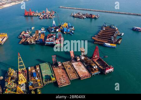 To Kwa Wan, Hong Kong, 07 November 2018:- Typhoon shelter Stock Photo