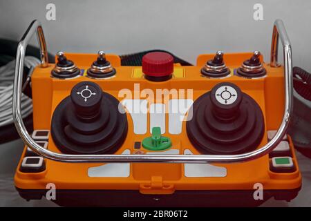 Wireleess Industrial Remote Control for Construction Equipment Stock Photo