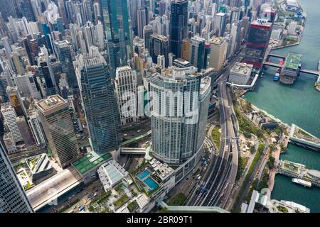Central, Hong Kong 01 November 2018:- Hong Kong business district Stock Photo