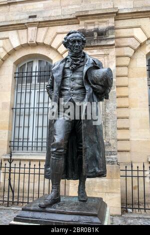 Statue of Francisco Goya, the Spanish artist who left an indelible mark on Bordeaux, having spent the last four years of his life in the city. France Stock Photo