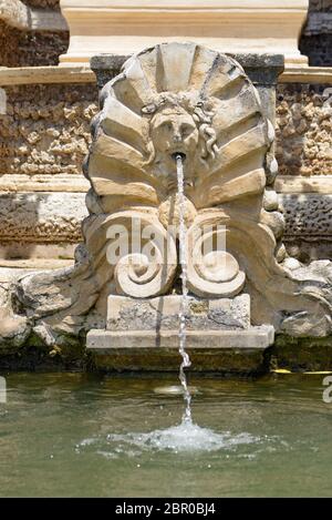 Particular of a fountain in Tivoli, Italy Stock Photo