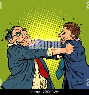 businessmen fighting, conflict competition Stock Vector