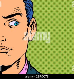 anxious man looking Stock Vector