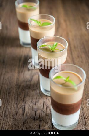 Jelly dessert in the glasses Stock Photo