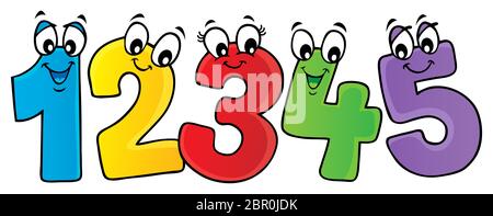 Cartoon numbers theme image 2 - picture illustration. Stock Photo