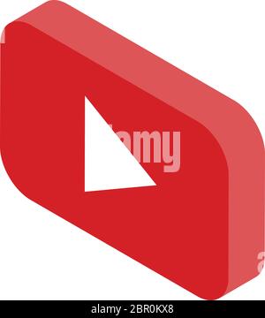 Youtube icon, isometric style Stock Vector