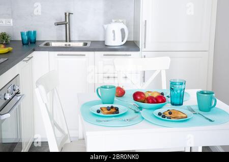 turquoise tiles kitchen utensils Stock Photo - Alamy