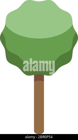 Round tree icon, isometric style Stock Vector
