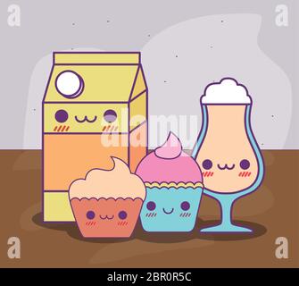 https://l450v.alamy.com/450v/2br0r5c/milk-box-coffee-cup-and-cupcakes-design-kawaii-food-cute-character-emoticon-theme-vector-illustration-2br0r5c.jpg