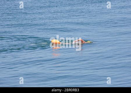 Herne Bay, Kent, UK. 20th May 2020: UK Weather. A hot sunny day brings out people for all forms of watersports on a glorious hot, calm day. Credit: Alan Payton/Alamy Live News Stock Photo