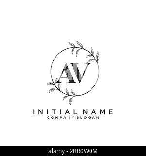 Initial Monogram Letter AV Logo Design Vector. AV Logo Design Template ...